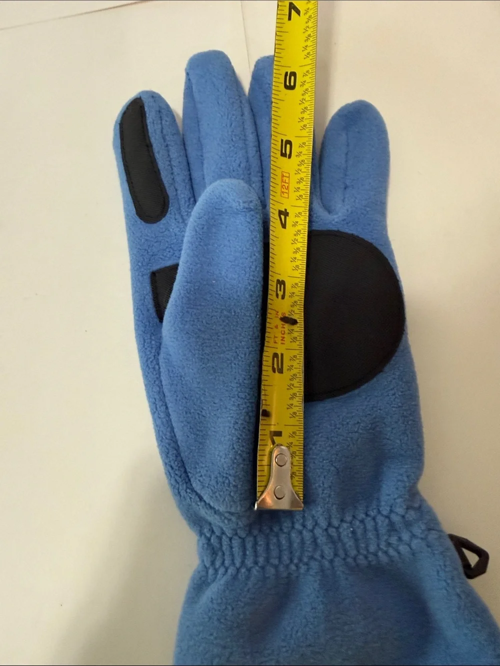 Lands' End Blue Fleece Gloves with Black Trim
